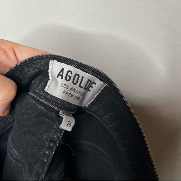 AGOLDE Sophie High Rise Crop in Temple Black Distressed Size 24 - Picture 11 of 12
